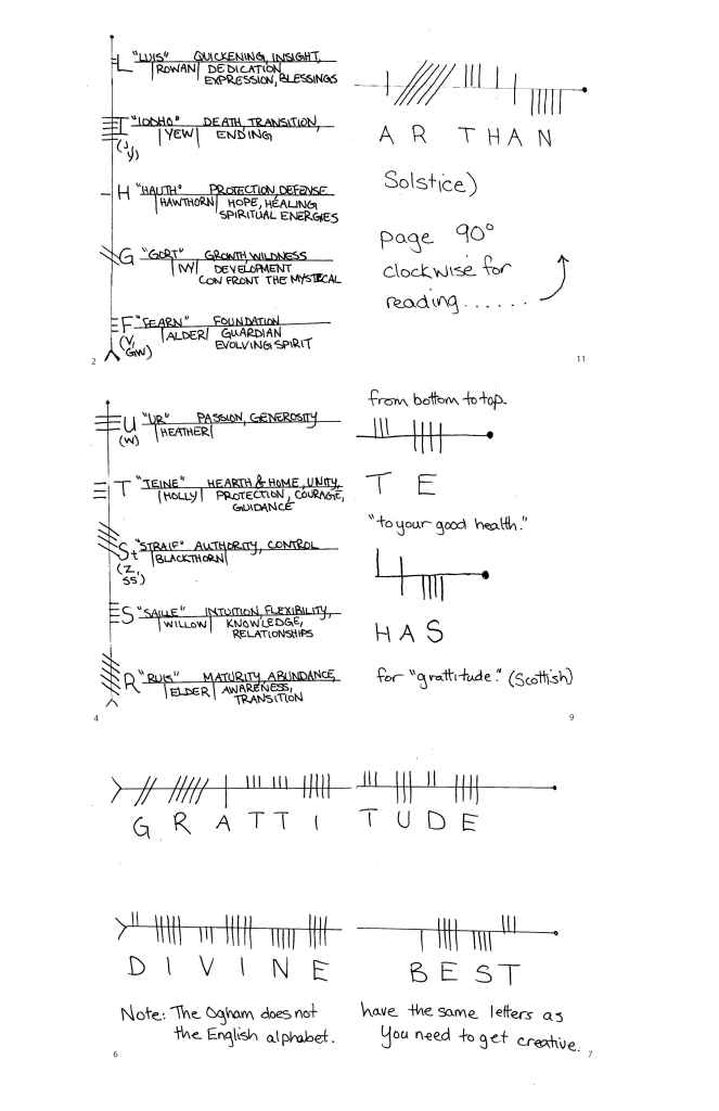 Ancient Celtic Ogham Booklet – drawn by Jamie Black